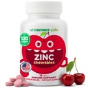 Kids sink 15mg Chewable tabletter - Naturlig Cherry Flavor - Vegan, vegetarisk, GMO-fri, Glutenfri, Nut gratis vitaminer - Dietttilskudd for immunstøtte - for barn - 120 Chewables