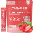 Venture Pal Sukker Gratis Elektrolyte pulver pakker - flytende daglig IV drikke blanding for rask hydrasjon og fest utvinning | 5 vitaminer og 7 elektrolyter | keto vennlig | Ikke-GMO | Certified Vegansk | 16 Sticks