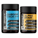 ONNIT Premium Alpha Brain Bundle - Nootropic Brain Supplement (30 greve) for fokus, konsentrasjon og minne + Shroom Tech Sport for trening, energi og kardiovaskulær ytelse (84 greve)