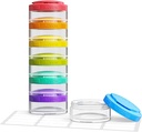 AUVON Stackable Pille Organizer for fleksibel bruk, ekstra stor ukentlig pille tilfelle med effektiv fylling design, fargerik pille boks 7 dager lett å spore, pille container for medisiner, vitaminer, fiskeoljer