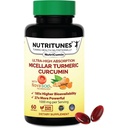 Turmeric Curcumin Supplement 1000mg for felles støtte-185x Biotilgjengelig & høy absorpsjon med NovaSOL-teknologi – 60 NutriCumin Softgels