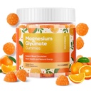 90 greve Magnesium Glycinat Gummies 400mg w/Ashwagandha Supplement - sukker gratis sink magnesium Glycinat Supplement Ashwagandha Gummies for voksne Orange Flavor