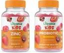 Livbar Sink Kids + Probiotika 5 milliarder barn, Gummies Bundle - Great Tasting, vitamin Supplement, Glutenfri, GMO Gratis, Chewable Gummy