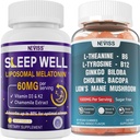 NEVISS L-tyrosin Gummies & Melatonin 60 mg for voksne Bundle