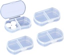 4PCS Pill saken for å kjøpe små piller Organizer bærbar reise daglige piller beholdere AM & PM mini pille boks vitamin, fiskeolje, kosttilskudd holder