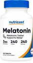 Nutricost Melatonin 3mg, 240 tabletter - 3mg Per Serving, Ikke-GMO, Glutenfri