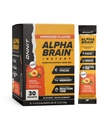 ONNIT Alpha Brain Instant Peach Flavor - Nootropic Brain Booster Minne Supplement - for fokus, energi og klarhet - Alpha GPC Choline, Cats Claw, L-Theanine, Bacopa - 30ct