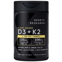 Idrettsforskning vitamin D3 K2 med 5000iu plantebasert D3 & 100mcg vitamin K2 som MK-7, ikke-GMO verifisert og vegansk sertifisert - 160 flytende softgels