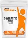 BulkSupplements.com D-Aspartic Acid Powder - D-Aspartic Acid Supplement for menn, Unflavored Amino Acid - ren & Glutenfri, 3g per servering, 500g (1,1 lbs) (Pack of 1)