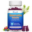 Quercetin med Bromelain Gummies, Quercetin 1200MG med vitamin C sink & eldrebær for immunsystem & allergi, Chewable & Vegan Gummies, 60 Cts
