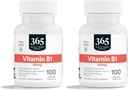 365 av hele matmarked, vitamin B1 100Mg, 100 tabletter (pakke med 2)