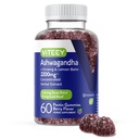 Viteey Ashwagandha Gummier med Ginseng & Lemon Balm - Mood, rolig og stress støtte Ashwagandha Supplement - Vegan, Glutenfri - 60 Count