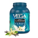 Vega Alt i En Ernæring Organic - 20g Plant-baserte Pea Protein, Fransk Vanilla, 43 Serveringer, Vitaminer A & C, Probiotika, Grønn, Vegan, Keto, Glutenfri, 3,63lbs (Packing May Vary)