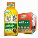 Vitamin energi immun + ekstra styrke energi Shot Mango 48 Pack, 260 mg naturlig kaffe, B-vitaminer, Citicolin, grønn te, immunitet og fokus støtte, null sukker, glutenfri 1,93 fl oz