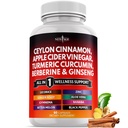 Ceylon Cinnamon, Turmeric, Apple Cider Vinegar, Ginseng, Aloe Vera, Berberine Plus Banaba, Ginger Root - 60 Grev