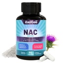 NAC Supplement, N-Acetyl Cysteine kapsler 800 mg, N-Acetyl Supplement med Melke Thistle 200 mg, Antioksidant støtte, Vegan, GMOs-fri, NAC 90 Count (pakke med 1)