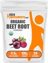 BulkSupplements.com Økologisk Beet Root Powder - Superfood Supplement, Beet Root Supplements - Vegansk & Glutenfri, 3,5 g per servering, 100g (3,5 oz) (Pack of 1)