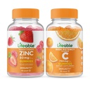 Livbar Zink 50mg + vitamin C 750mg, Gummies Bundle - Great Tasting, Vitamin Supplement, Glutenfri, GMO Gratis, Chewable Gummy
