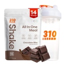 310 Ernæring Alt-i-ett måltid Erstatning Shake Powder w/Shaker Cup Starter Kit - høyprotein Fiber Rich Vegansk Supermat Blanding - Sukkerfri, Keto & Paleo Vennlig, Lav carb - Sjokolade Bliss 14 srv