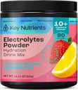 KEY NUTRIENTS Electrolytes pulver Ingen sukker - Juicy Strawberry Lemonade Electrolyte pulver - Hydration pulver - Ingen kalorier, Glutenfri Keto elektrolyter pulver - 90 Serveringer - laget i USA