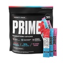 PRIME HYDRATION + Sticks Variety Pack | Hydration Powder Single Servere Sticks | Electrolyte pulver på farten | Lav sukker | Koffein-fri | Vegan | 30 Sticks
