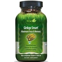 Irwin Naturals Ginkgo Smart Kraftig Nootropic Brain Booster - støtter maksimal minne, fokus og mental klarhet med DMAE, Clubmoss, Choline & Acetyl L-karnitin - 60 flytende Softgels