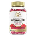 Solgar Metyl B12 Gummies for voksne 1500mcg Ultra Potens Vitamin for energi og metabolisme støtte, bringebær flavor, vegansk og glutenfri gummy for kvinner og menn, 2 måneders forsyning, 60 serveringer, 2g sukker