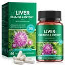 Liver Cleanse Detox & Reparasjon - Helse Liver Støtte Herbal Supplement med Melk Thistle, Burdock, Turmeric Curcumin, Dandelion,og mer - 60 Vegan flytende Phyto-Caps