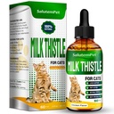 Milk Thistle for katter | Herbal Supplement for Kittens & Adult Ones | Løsning for alle avler | Care for Liver | С Hicken Flavor | 2 Oz