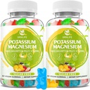 Kalium Magnesium Supplement Gummies, Kalium Gummies for voksne barn, høy absorpsjon Magnesium Glykinat for ben krummer og immun helse, sukker-fri, vegansk blandet flavors, 120 greve