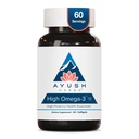 Ayush urter høy Omega 3 - Omega 3 Fiskeolje, 1000mg per kapsel, EPA & DHA Fish Oil Supplement for kvinner og menn, naturlig sitronflavor - 60 Softgel Kapsler (1 greve)