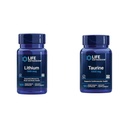 Livsforlengelse Litium 1000 mhg og Taurin 1000 mg - Hjernehelse, anti-aldring, langvarighet, minne, kognisjon, humør, hjerte, lever, muskel og mosjon støtte - 100 greve