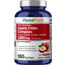 NusaPure Apple Cider Vinegar Complex 1500 mg 180 Veg Caps Egnet for vegetarianere og veganer, ikke-GMO