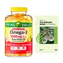 Spring Valley Omega-3 fra fiskeolje 1000 mg, maksimal omsorg, 120 Count + eksklusiv VitaMax vitamin guide (2 elementer)
