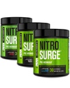 Jacked Factory NITROSURGE Pre Trening Supplement - Endless Energy, Instant Strength Gains, Clear Focus, Intense Pump Cherry Limeade, Blå bringebær, arktisk hvit (90 Serveringer)