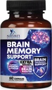 Brain Memory Supplement piller - 3X Styrke Nootropics for konsentrasjon, klarhet og fokus støtte - Hjerne Helse Kognitive vitaminer med Bacopa, Fosfatydyderin & DMAE, Brain Booster - 60 Kapsler