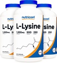 Nutricost L-Lysine 500mg (1000mg Servering), 500 kapsler (3 flasker)
