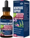 Black Cohosh Menopause Støtte Drops, Phytoestrogen Supplements W / Rød Clover, Morwort & St. John's Wort Extract for Hot Flashes, Night Sweats & Comfort. Cimichifuga para Menopausia. 2oz