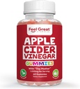 Feel Great vitaminer Apple Cider Vinegar Gummies – ACV med moren for digestiv støtte og daglig velvære – Vegansk, ikke-GMO, 60 Gummies