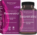Reservering Skjønnhet, Resveratrol 100 mg, Antioksidant Supplement for hjerte og cellulære helse, støtter sunn aldring og immunsystem, Paleo, Keto, 60 kapsler (60 Serveringer)