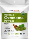 Vitamatic Certified USDA Organic Gymnema Leaf pulver – 1 pund (16 ovner) – Naturlig herbal støtte for generell helse