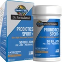 Livshage Dr Formulerte Sport Probiotika Digestive Supplement, Organiske Prebiotika for kvinner og menn Atleter, klinisk studert Turmeric Curcumin, 50 milliarder CFU, Gut helse, Acidophilus, 30ct