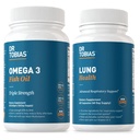 Dr. Tobias Omega 3 Fiskeolje og lunge helsetilskudd for hjerte, hjerne og immunstøtte, Lung Cleanse & Detox Formula for Bronchial & Respiratory System, 60 Kapsler