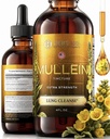 Mullein Leaf Extract for Lung Cleanse og Helse - Mullein Drops laget i USA - Lung Support Supplement - Herbal Respiratory Support - Mullein Extract Tinktur 4 Fl Oz