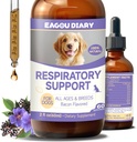 EagouDiary Dog Cough behandling,Liquid Kennel Cough behandling med Lysin, Mullein, Vitaminer, Naturlig kosttilskudd for kanin respirasjon, Sneezing, Tørr, våt og Barky Relief (60ml/2 Fl Oz)