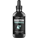 Liquid Biotin 10.000 mcg med vitamin C – høy styrke hår, hud og negl støtte – rask absorpsjon Biotin drops – 60 dagers forsyning – 2 oz