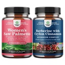 Bundle av ekstra styrke sag Palmetto for kvinner og Balancing Berberine Plus 1200mg kompleks - DHT blokkere hår vitaminer for hår tap - antioksidant Berberine med Ceylon kanel kapsler