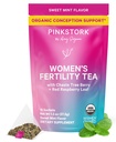 Pink Stork Økologisk Fertilitet Te for kvinner | Fertilitet Kosttilskudd for kvinner med Chaste Tre Berry (Vitex) + rød bringebær leaf | Hormon Balance Herbal Te for konsept støtte | USDA Økologisk, Koffeinfri - Sweet Mint, 15 Sachets