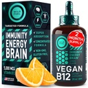 Vegan Vitamin B12 flytende dråper - Fast-Acting B12 Sublingual 5000 mhg Metylkobalamin Supplement - Energi, minne og Mood Support - Høy potens En-Droper per dag - Natural Citrus Flavor - 2oz