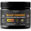 VINATURA Black Turmeric, Curcumin med svart pepper 1000mg - gurkemeie curcumin med gurkemeie svart - Curcuma Caesia, Curcuma Longa, svart pepper 95% Piperine - 60 kapsler 30 serveringer